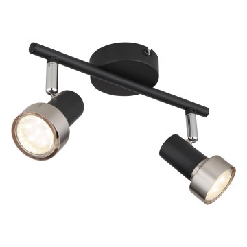 Globo - Точечный светильник  2xGU10/25W/230V черный/серебристый