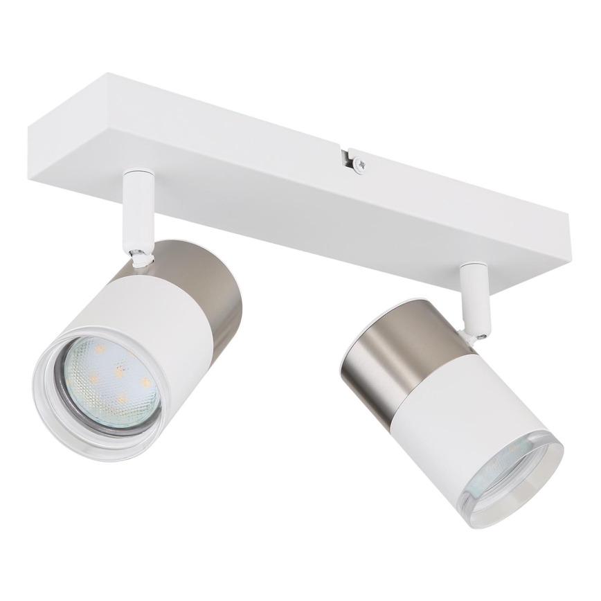 Globo - Точечный светильник 2xGU10/25W/230V белый/матовый хром