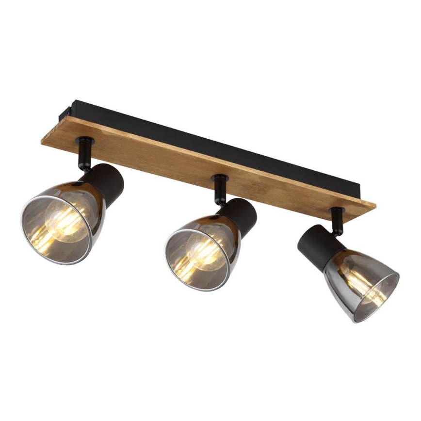 Globo - Точечный светильник 3xE14/40W/230V черный/дерево