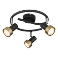 Globo - Точечный светильник  3xGU10/25W/230V черный/золотистый