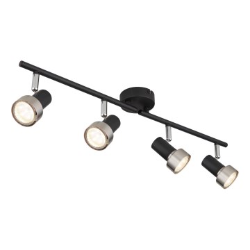 Globo - Точечный светильник  4xGU10/25W/230V черный/серебристый