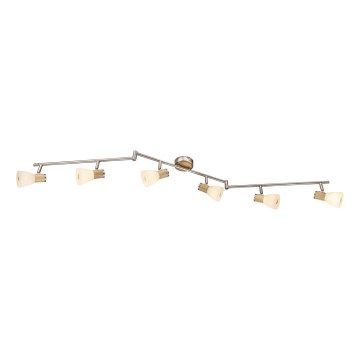 Globo - Точечный светильник 6xE14/40W/230V ясень