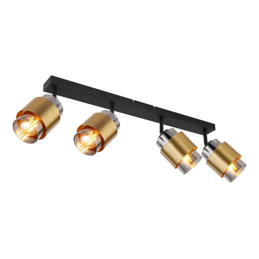 Globo - Точковий світильник 4xE27/40W/230V чорний/латунь