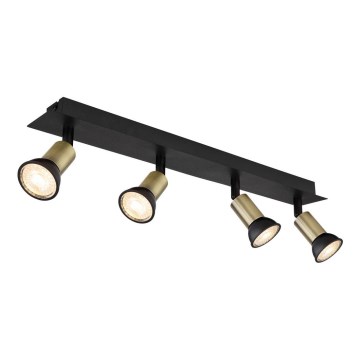 Globo - Точковий світильник 4xGU10/35W/230V чорний/латунь