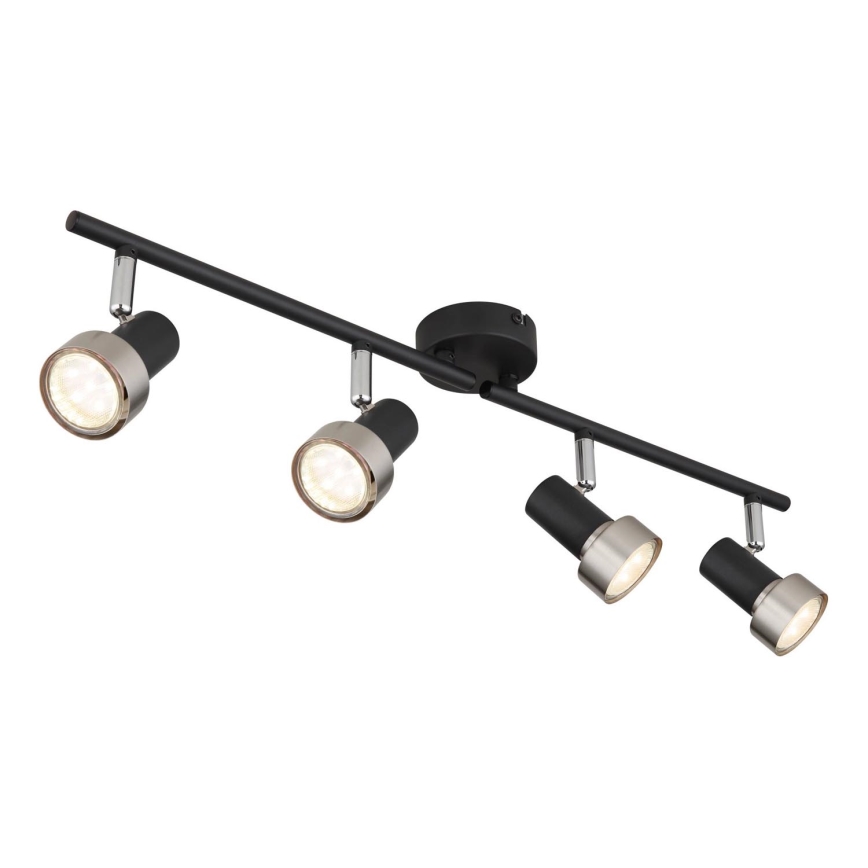 Globo - Точковий світильник  4xGU10/25W/230V чорний/срібний
