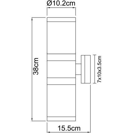 Globo - Уличный настенный светильник 2xE27/60W/230V IP44