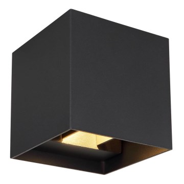 Globo - Уличный светодиодный настенный светильник 2xLED/3W/230V IP44 черный