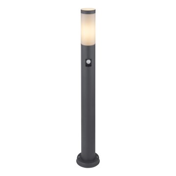 Globo - Вулична лампа з датчиком 1xE27/15W/230V IP44 80 см антрацит