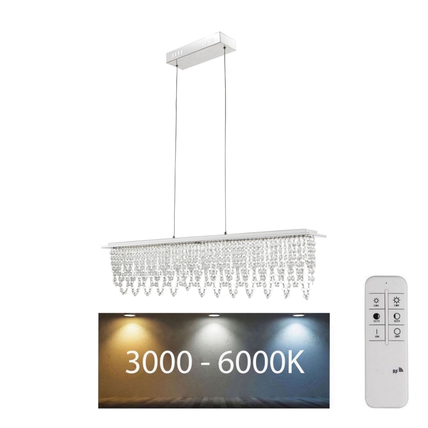Globo - Кришталева підвісна LED люстра з регулюванням яскравості LED/24W/230V 3000-6000K + пульт дистанційного керування