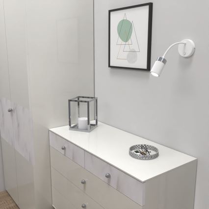 Гнучка лампа JOKER 1xGU10/8W/230V біла/матовий хром