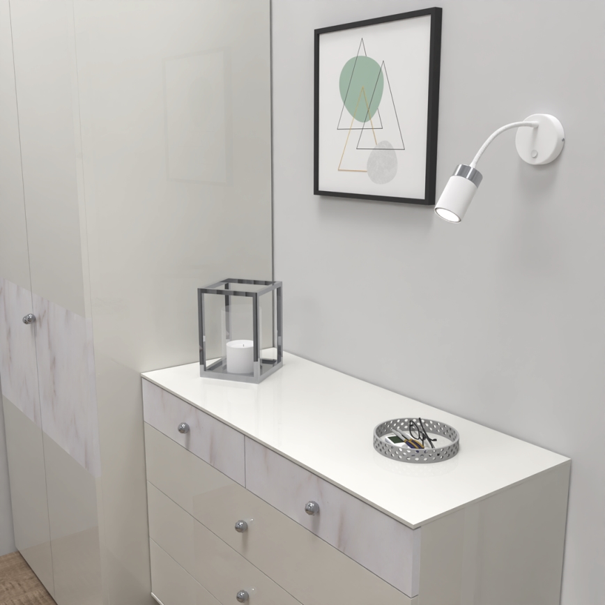 Гнучка лампа JOKER 1xGU10/8W/230V біла/матовий хром