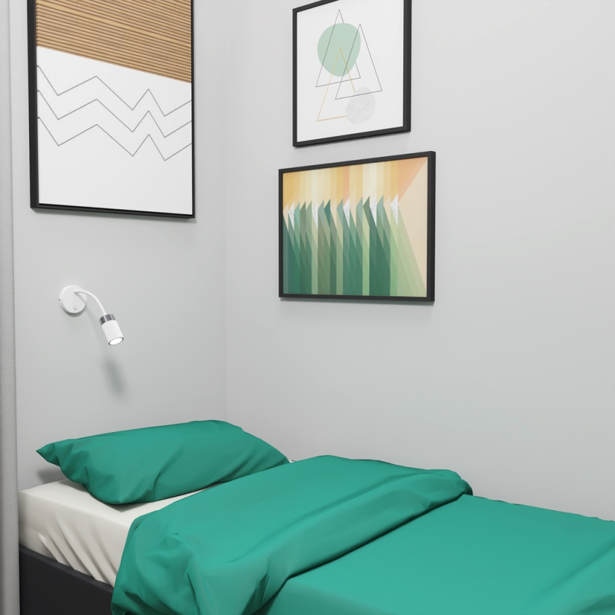 Гнучка лампа JOKER 1xGU10/8W/230V біла/матовий хром