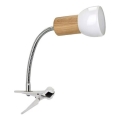 Гнучка лампа на затискачі SVENDA 1xE27/60W/230V дуб/білий