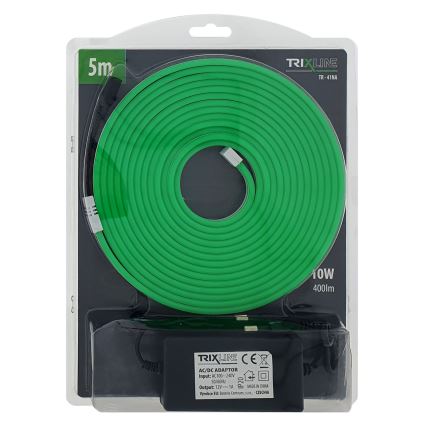 Гнучка світлодіодна стрічка NEON LED/10W/230V 5 м IP65 зелена