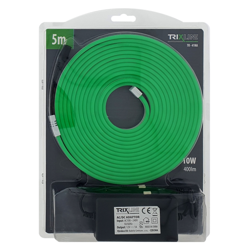 Гнучка світлодіодна стрічка NEON LED/10W/230V 5 м IP65 зелена