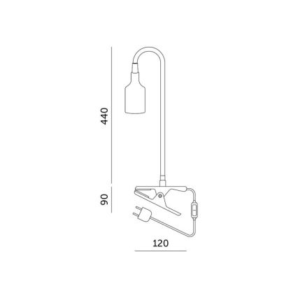 Гнучка настільна лампа з кліпсою для вирощування рослин PLANTY 1xE27/30W/230V біла