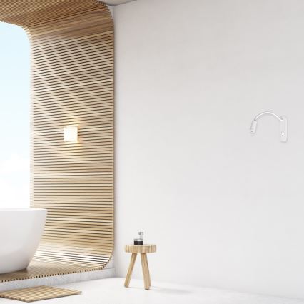 Гнучка настінна LED-лампа з USB BASE 1xLED/8W+1xLED/2W/230V біла