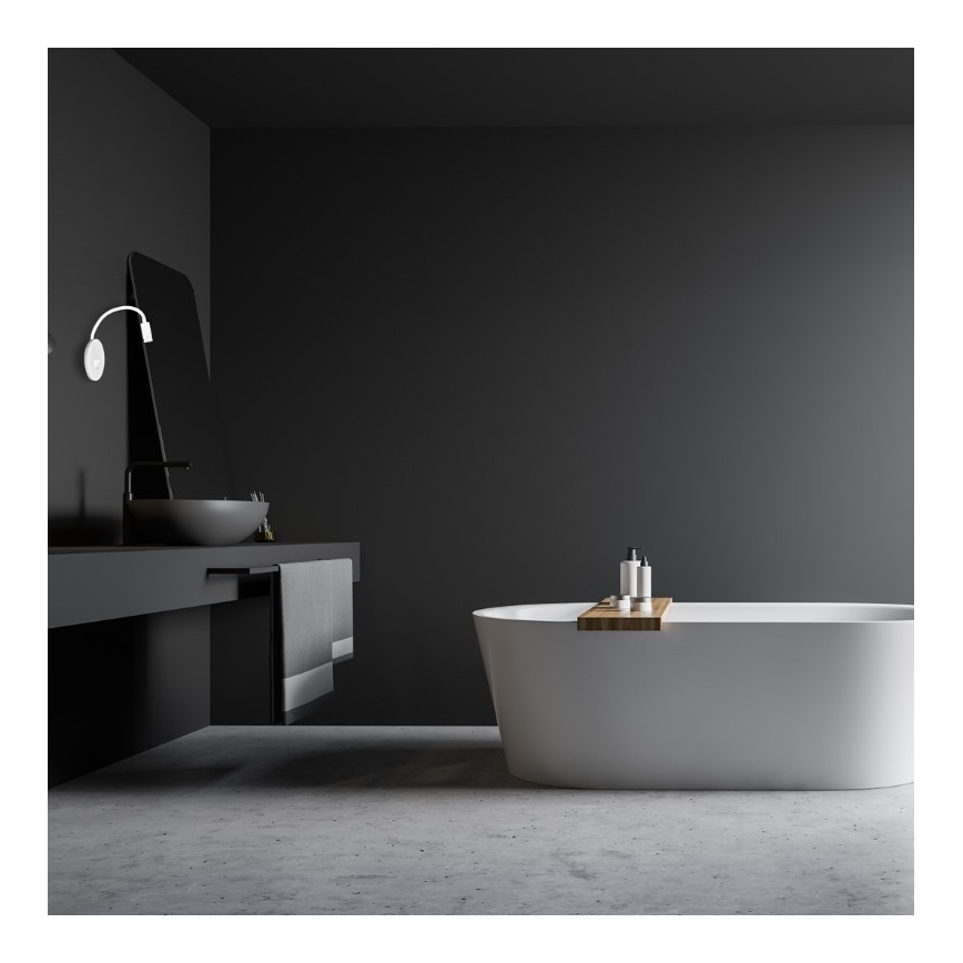 Гнучка настінна LED-лампа з USB BASE LED/8W+LED/2W/230V біла/срібляста