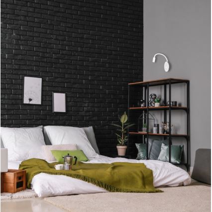 Гнучка настінна LED-лампа з USB BASE LED/8W+LED/2W/230V біла/срібляста