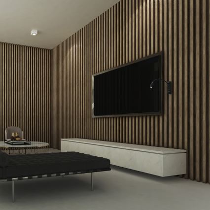 Гнучка настінна світлодіодна лампа BASE з USB, LED/8W+LED/2W/230V, чорна