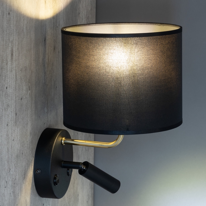 Гнучке світлодіодне світильник RICHI 1xE27/15W/230V + LED/3W/230V чорний