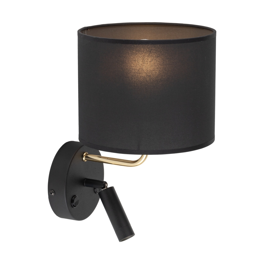 Гнучке світлодіодне світильник RICHI 1xE27/15W/230V + LED/3W/230V чорний