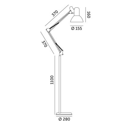 Гнучкий торшер AURIQ 1xE27/60W/230V 184 см чорний