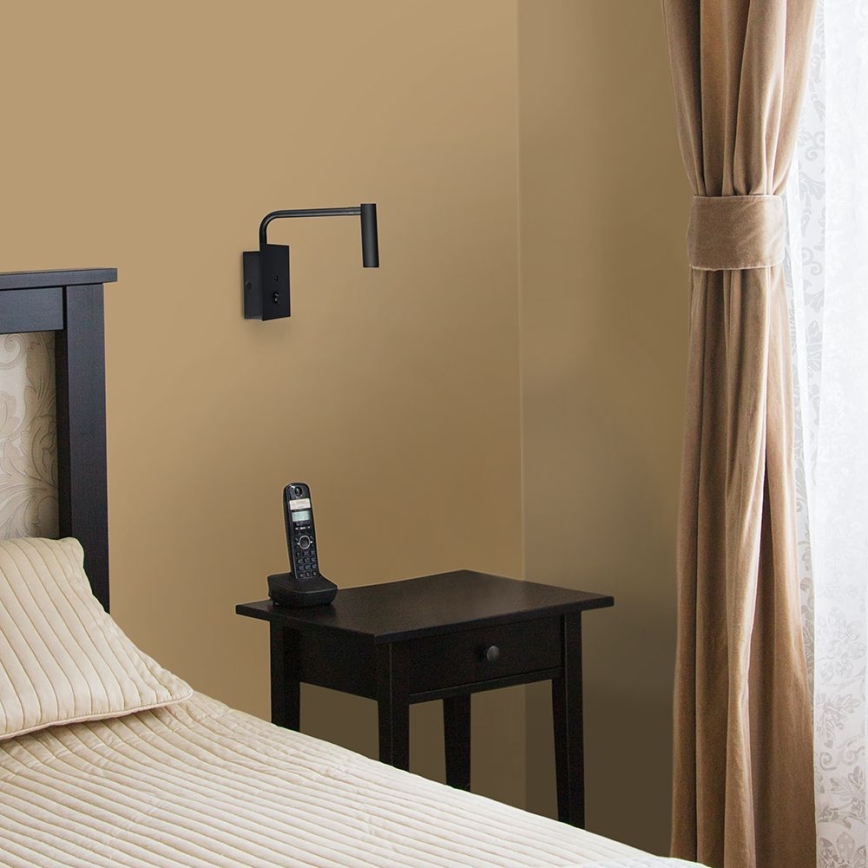 Гнучка настінна LED-лампа з USB-портом LED/3W/230V