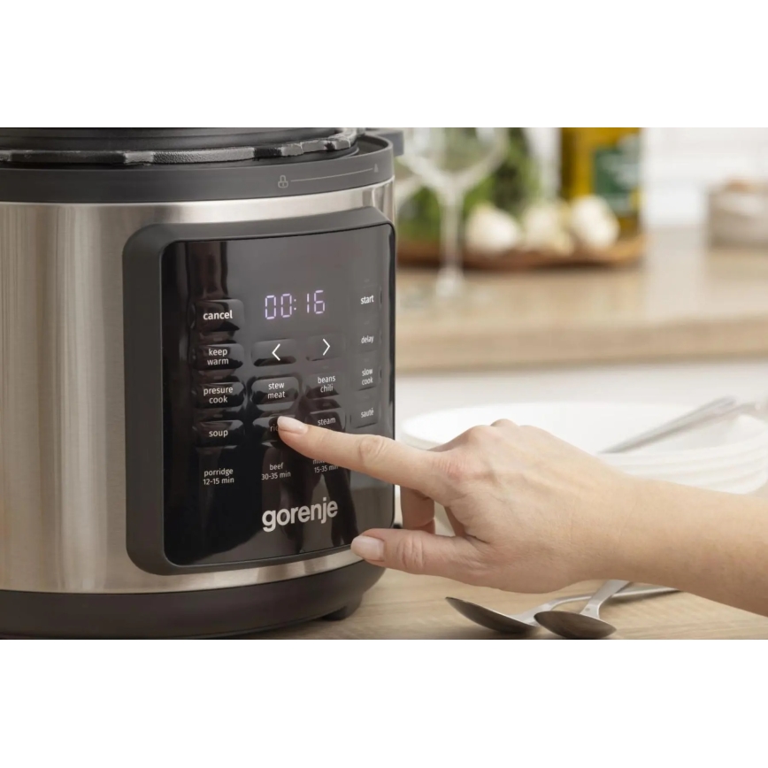 GORENJE GMC6SBK - Багатофункціональна мультиварка 6 л 8-в-1 1000 Вт/230 В нержавіюча сталь