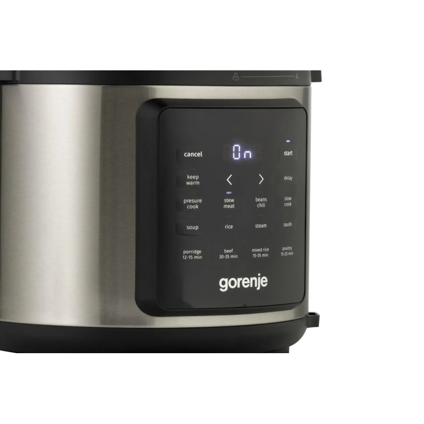 GORENJE GMC6SBK - Многофункциональная мультиварка 6 л, 8 в 1, 1000 Вт/230 В, нержавеющая сталь