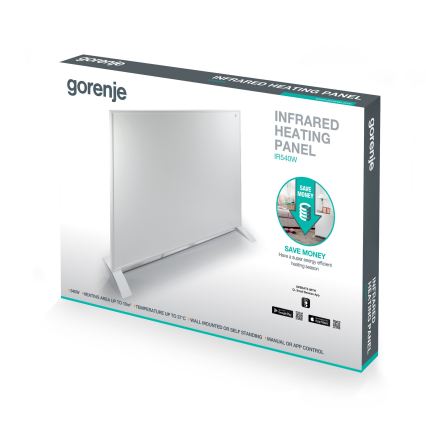 GORENJE IR540W - Розумний електричний інфрачервоний панельний обігрівач 540 Вт таймер IP44 Wi-Fi білий