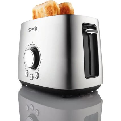 GORENJE T1000E - тостер з двома отворами та розігрівачем 1000 Вт/230 В нержавіюча сталь