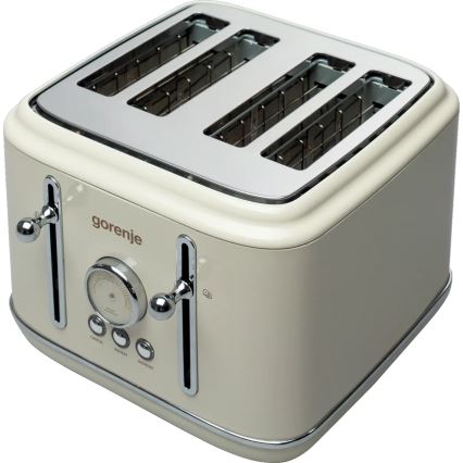 GORENJE T2300CLIN - Тостер на чотири скибочки, 1150 Вт/230 В, бежевий