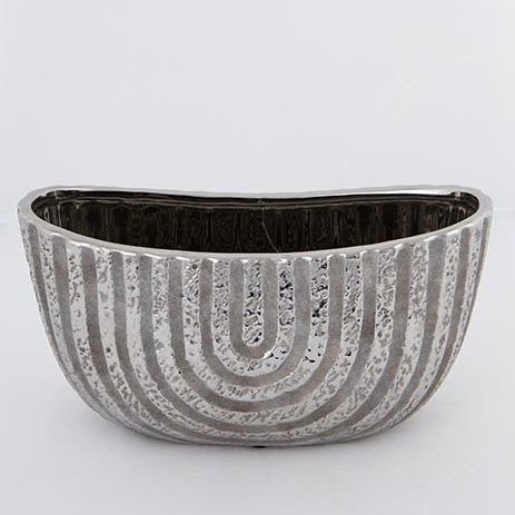 Горщик для квітів 28x14,5 см срібний/коричневий