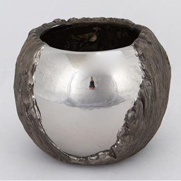 Горщик для квітів діаметр 18,5 см срібний/коричневий