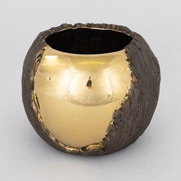 Горщик для квітів діаметр 18,5 см золотий/коричневий