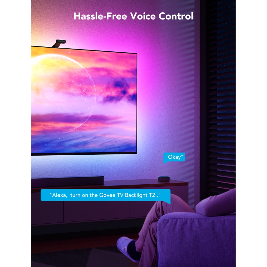 Govee - DreamView T2 DUAL TV 75-85 SMART LED підсвітка RGBIC Wi-Fi + пульт дистанційного керування