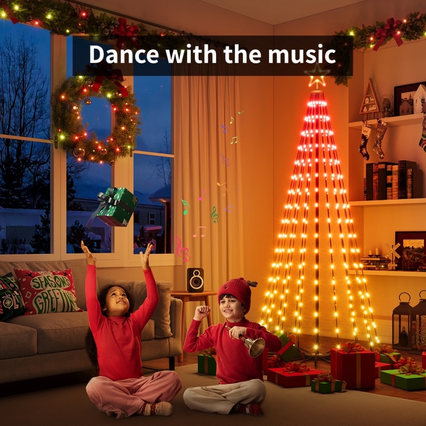 Govee - Світлодіодна RGBIC різдвяна ялинка зі зіркою LED/15W/230V IP65 1,8m Matter Wi-Fi