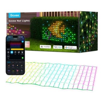 Govee - LED RGBIC Уличная гирлянда-сетка 143x85 см Wi-Fi Matter IP65