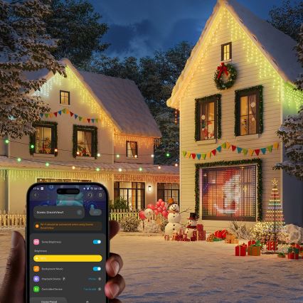 Govee - LED RGBIC Уличная гирлянда «сосульки» 10m Wi-Fi Matter IP65