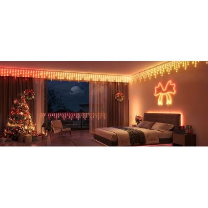 Govee - LED RGBIC Вулична гірлянда Smart бурульки 10 м Wi-Fi Matter IP65