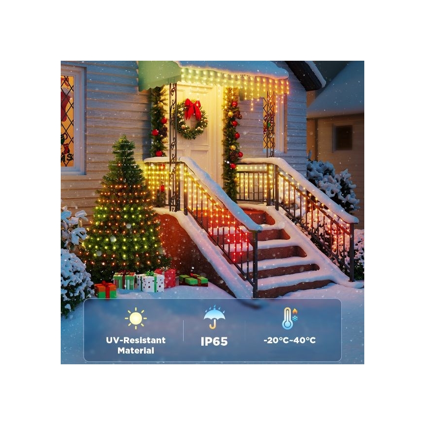 Govee - LED RGBIC Вулична гірлянда Smart бурульки 10 м Wi-Fi Matter IP65