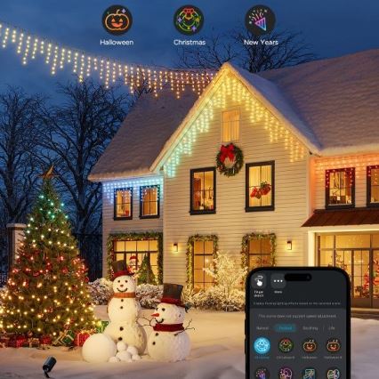 Govee - LED RGBIC Вулична гірлянда Smart бурульки 10 м Wi-Fi Matter IP65