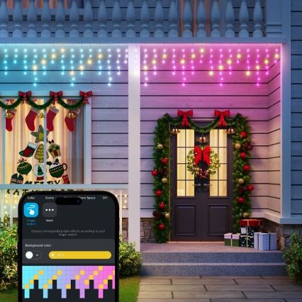 Govee - LED RGBIC Вулична гірлянда Smart бурульки 10 м Wi-Fi Matter IP65