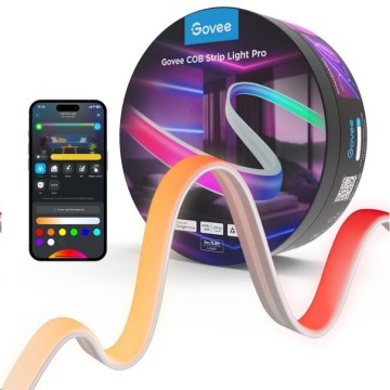 Govee - LED RGBICW Лента с регулированием яркости COB 3780 диоды 3 м Wi-Fi Matter