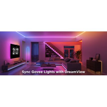 Govee - LED RGBICW Лента с регулированием яркости COB 3780 диоды 3 м Wi-Fi Matter