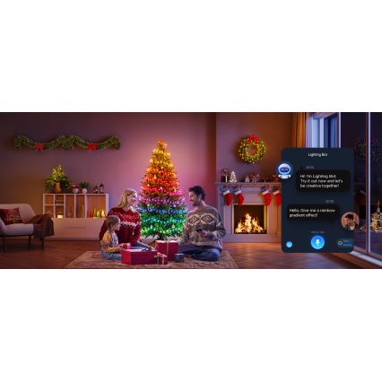 Govee - LED RGBICW Уличная рождественская гирлянда 2700-6500K 20 м Wi-Fi Matter IP66
