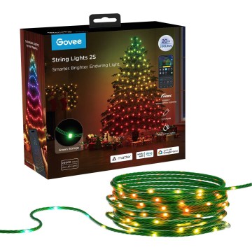 Govee - LED RGBICW вулична різдвяна гірлянда 2700-6500K 20m Wi-Fi Matter IP65