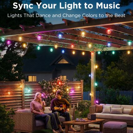 Govee - LED RGBICW Вулична декоративна гірлянда з регулюванням яскравості LED/24W/230V IP67 2700-6500K Wi-Fi