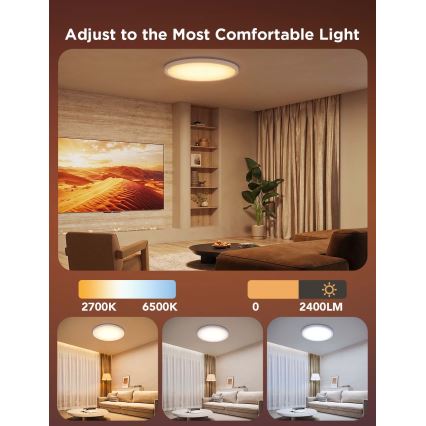 Govee - диммируемый светодиодный потолочный светильник RGBICWW, 29 Вт, 230 В, диаметр 30 см, матовый, Wi‑Fi